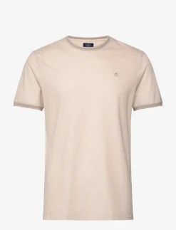 Hackett London PIQUE TIPPED TEE - LT TAUPE