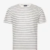 Hackett London LINEN KNIT STRPE TEE - ECRU/NAVY -Hackett London Butik hachm500732 cecrunavy