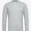 Hackett London SLIM FIT LOGO LS - LIGHT GREY MARL -Hackett London Butik hachm550887 clightgreymarl