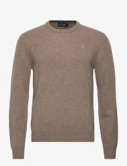 Hackett London LAMBSWOOL CREW - DESERT TAUPE