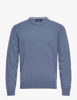 Hackett London LAMBSWOOL CREW - HORIZON BLUE