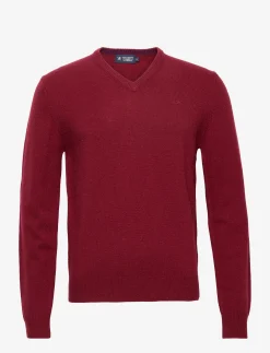 Hackett London LAMBSWOOL V NECK - SYRAH