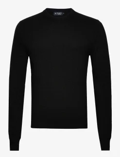 Hackett London MERINO CASH MIX CREW - BLACK