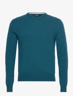 Hackett London MERINO CASH MIX CREW - ENSIGN BLUE