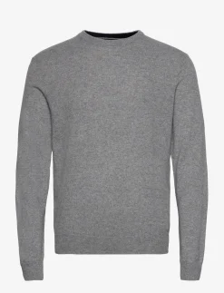 Hackett London MERINO CASH MIX CREW - GREY MARL