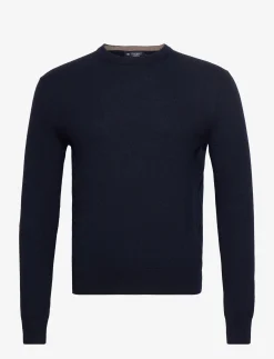 Hackett London MERINO CASH MIX CREW - NAVY