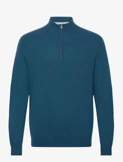 Hackett London MERINO CASH MIX HZIP - ENSIGN BLUE