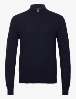 Hackett London MERINO CASH MIX HZIP - NAVY