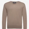 Hackett London GMD MERINO SILK V NCK - DESERT TAUPE -Hackett London Butik hachm702835 cdeserttaupe