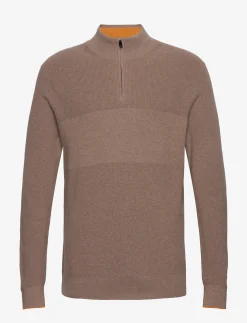 Hackett London CONTRAST RIB HZIP - TAUPE