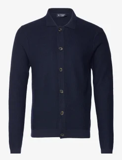 Hackett London MERINO KNIT OVERSHIRT - NAVY