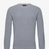 Hackett London MOULINE CREW - CHAMBRAY/ECRU -Hackett London Butik hachm702910 cchambrayecru
