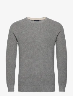 Hackett London MOULINE CREW - GREY/ECRU