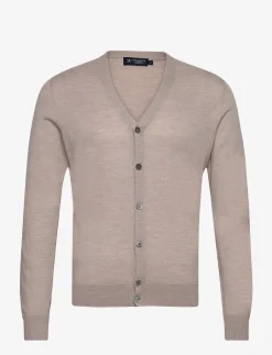 Hackett London MERINO SILK CARDI - TAUPE